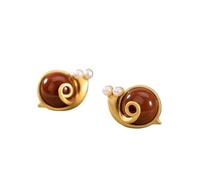 Earrings, Pendant Earrings, Chinese Style Ring Jewelry S925 Pure Silver Ring Natural South Red Agate Personality Snail Female Earrings Earrings Earrings Gold Plated Ring Earring