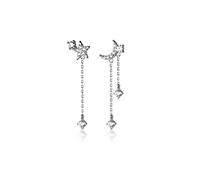 Earrings,S925 Earrings, Ladies Asymmetrical Diamond Star Moon Earrings, 925