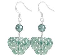 earrings, S925 Silver with Natural Jade Blue Water Butterfly Earrings for Women