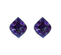 Earrings Set for Women Inlaid Zircon Fashion Temperament High End Light Purple Ear Stud Earrings Teardrop Pearl (Purple # 4, One Size)