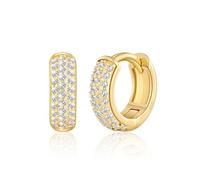 Earrings Silver 925 Zirconia Small Creoles for Mädchen Women | Earrings Kids Huggie Earrings Silver/Gold Hypoallergenic Hoop Earrings 10mm Christmas Gift