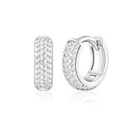 Earrings Silver 925 Zirconia Small Creoles for Mädchen Women | Earrings Kids Huggie Earrings Silver/Gold Hypoallergenic Hoop Earrings 10mm Christmas Gift