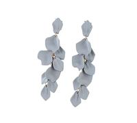 Earrings Silver Women Elegant Enamel Ear Drops With Colored Floral Petals Stylish Candy Tone Earrings Stainless Steel Set (L, One Size)