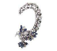 Earrings Stud for Women with Ear Bone Clip-on Wraps, Unique Design Cubic Zirconia Hoop Earrings Stud Ear Cuffs Wrap Ear Bone Clip without Pierced for Women, Adjustable, Metal, Cubic Zirconia