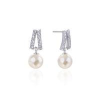 Earrings Stud, Stud Earrings 925 Silver Silver Cubic Zirconia Geometric Type 21.4X6.8mm for Women Anniversary Jewelry Fashion
