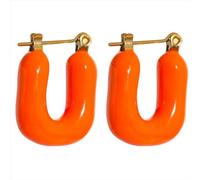Earrings Stud Women Jewellery Jewelry 7 Colors Candy Color Square Thick Hollow Popular Show Your Beauty Versatile Fashion Exquisite Yh1014Aorange