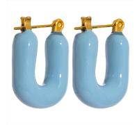 Earrings Stud Women Jewellery Jewelry 7 Colors Candy Color Square Thick Hollow Popular Show Your Beauty Versatile Fashion Exquisite Yh1014Ablue