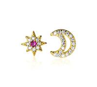 Earrings Stud Women Jewellery Jewelry 925 Simple Moon Star Dazzling Shining Ladies Show Your Beautiful Versatile Fashion Exquisite Gold