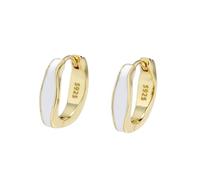 Earrings Stud Women Jewellery Jewelry 925 White Dripping Square Wedding Party Pendant Gold