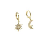 Earrings Stud Women Jewellery Jewelry Cute Star And Moon Pendant Suitable For Wedding Show Your Beautiful Versatile Fashion Exquisite Gold-Color