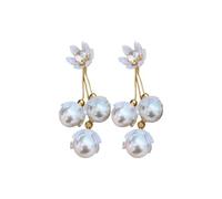 Earrings Stud Women Jewellery Jewelry European And American Light Luxury Elegant Zircon Flower Pearl Tassel Dangle For Fashion Sweet Geometry