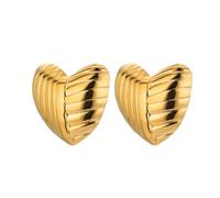 Earrings Stud Women Jewellery Jewelry Heart For Gold Color Wedding Aesthetic Cute Irregular Texture Earring Accessories