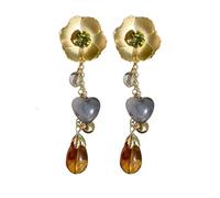 Earrings Stud Women Jewellery Jewelry Light Luxury Retro Niche Design Flower Love Long Tassel Dangle For Fashion Elegant Crystal Party