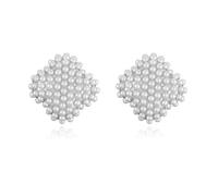 Earrings Stud Women Jewellery Jewelry Pearl Dome Drop 8 Row Sweet 1 Pair Show Your Beauty Versatile Fashion Exquisite Rectangles