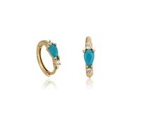 Earrings Stud Women Jewellery Jewelry Small Blue Clear Black Clip Rock Punk Fashion Pave Round W0251-Y