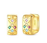 Earrings Stud Women Jewellery Jewelry Special Edition 925 Sun, Moon And Star Square Women'S Stargazing Accessories