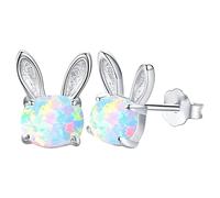 Earrings Synthetic Opal Star Stud Earrings Dainty Ladies Gift Simple Jewellery for Sensitive Ears Cherry Silver, one size, Alloy Steel, No Gemstone