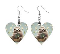 Earrings Trendy Dangle Statement Earrings for Women Cute Hypoallergenic Cute Sloths Printed Ear Pendant Stud