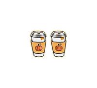 Earrings Women’ s Autumn Orange Pumpkin Coffee Milk Tea Cup Maple Leaf Wool Small Tree Turkey Nut Earrings