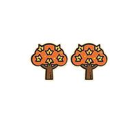 Earrings Women’ s Autumn Orange Pumpkin Coffee Milk Tea Cup Maple Leaf Wool Small Tree Turkey Nut Earrings