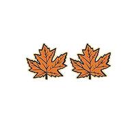 Earrings Women’ s Autumn Orange Pumpkin Coffee Milk Tea Cup Maple Leaf Wool Small Tree Turkey Nut Earrings