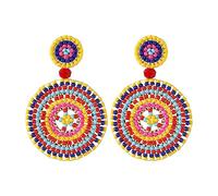 Earrings Women’ s Retro Ethnic Style Lightweight Hand Woven Rice Bead Earrings Round Sun Flower Japanese Beads High End Earring Sets