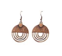 Earrings Women's Accessories Jewelry Boho Earrings Handmade Antique Ethnic Jewelry Geometric Cutout Oval Alloy Dangle Vintage Hoop For Women Girls Screw Back (Bronze-a, One Size)