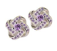 Earrings Women's Accessories Jewelry Jewelry Fashion Stud Star Women Eternal Earrings Broken Heart Ring (F-Purple, One Size)