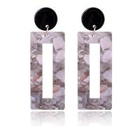 Earrings Women's Acrylic Tortoiseshell Pattern Stainless Steel Post Earrings Tortoiseshell Pattern Large Earrings Retrore Durability Practical and Professional