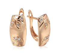 EarringStud Women Geometric Leaf Embossed Square For CoupleCharm Elegant
