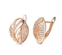 EarringStud Women Shiny Natural Leaf Shape For Luxury
