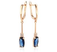 EarringStud Women Unusual Shiny Oval Blue Natural Long For Luxury Party