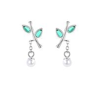 EarringWomen Pearl Stud Exquisite Simple Fashion For Trendy Elegant Green LeaveEarring Fine