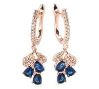 EarringWomen Stud Hoop Blue For Rose color Geometric Fashion Wedding