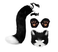 Ears and Tail Set | Funny Animal Cosplay Set,Simulation Halloween Cosplay Masque Gloves Tail for Home School Parties Kids Boys Girls Masquerade
