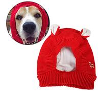 Ears Protects 3050 From Dog Large Head Dogs Winter Dog's Knitted Kg) With Pretty Hat Cold For Normal Suitable And (About Winter Dog Pet Supplies Hats for Small Dogs (Red, One Size)