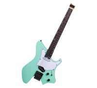EART GW2TP-SE Headless Electric Guitar with Roasted Mahogany Body, Artones-TSE Pickups, Rounded Ends Medium Jumbo Stainless Steel Frets(Green)
