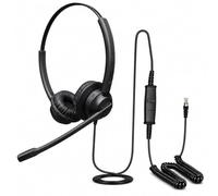 eartec office Headset for HP Poly Edge E500 E400 E300 E100/E200 Edge IP Phone Light Weight All Day Comfort HD Sound Noise Cancelling Mic - QD002P (EAR308D)