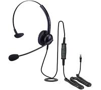 eartec office Single Ear Headset for Aastra 6863i, 6865i, 7446 IP, 8000i, 9112i VoiP, 9116 IP, 9133i9143i, 9480i Voip Phones + FREE RJ9 Lead - QD002 (P)