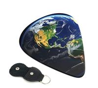 Earth 6 Pack Guitar Picks With Holder, Personalized Guitar Plectrums Non-Slip Portable Ukulele Bass Picks 0.46mm For Acoustic Guitar Lovers Gifts