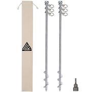 Earth Anchors - 24" Set of 2 Heavy Duty Ground Anchors - Screw in, Drill Bit Included - Ideal for Mobile Homes, Sheds, Swing Sets, Trees, Awnings & Canopies