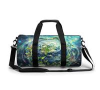 Earth And Green Leaves Gym Bag Sport Gym Tote Bag Lightweight Duffle Bag Carry On Weekender Bags for Women Men, white, 17.7in/9in/9in