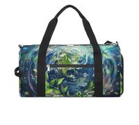 Earth And Green Leaves Gym Bag Sport Gym Tote Bag Lightweight Duffle Bag Carry On Weekender Bags for Women Men, white, One Size