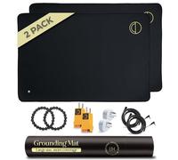 Earth and Moon Grounding Mat for Desk, Reduce Fatigue & Stress, Supports Energy & Wellness, Grounding Pad for Bed, Office, Living Room, Works Well w/Sheets, Blanket, w/ 15 Foot Cord, 35x24in, 2 Pack