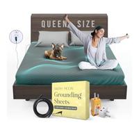 Earth and Moon Grounding Sheets Queen Size 60x80x15, Soft & Comfortable Fitted Bed Sheet for Restful Sleep, Reduce Pain, Fatigue, Stress, Madew/Organic Cotton & Pure Silver Fiber, Fits Deep Mattress