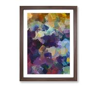 Earth And Sky Abstract Framed Print for Living Room Bedroom Home Office Décor, Wall Art Picture Ready to Hang, Walnut A4 Frame (34 x 25 cm)