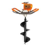 Earth Auger 52cc Petrol 2 Stroke Engine Post Hole Borer Digger & Choice of 4 Drill Bits Attachments 100mm / 150mm / 200mm / 300mm for Planting Digging (52cc Engine & 30cm Drill Bit)