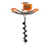 Earth Auger 52cc Petrol 2 Stroke Engine Post Hole Borer Digger & Choice of 4 Drill Bits Attachments 100mm / 150mm / 200mm / 300mm for Planting Digging (52cc Engine & 15cm Drill Bit)