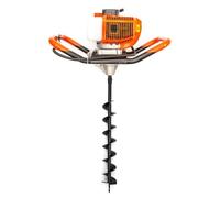 Earth Auger 52cc Petrol 2 Stroke Engine Post Hole Borer Digger & Choice of 4 Drill Bits Attachments 100mm / 150mm / 200mm / 300mm for Planting Digging (52cc Engine & 10cm Drill Bit)