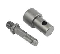 Earth Auger Adapter Tool for Impact Wrench Hammer Drill, 4 Interface Types Round Hex Handle Converter, Metal Fixed Reverse Thread Screw for Electric Tools Silver(B)